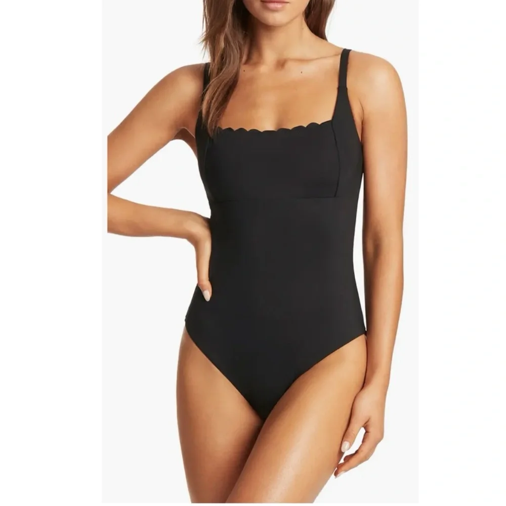 SEA LEVEL Scalloped Square Neck One-Piece Swimsuit 💖NWT💖IN STORES💖